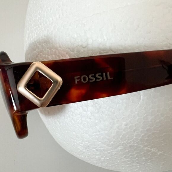Fossil Sunglasses Tortoise Sunbury PS7135 Womens Brown Frame Gold Accent Shades - Picture 4 of 9